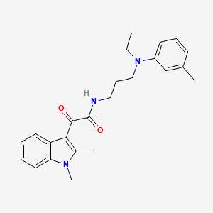 molecular formula C24H29N3O2 B2520960 2-(1,2-dimethylindol-3-yl)-N-[3-(N-ethyl-3-methylanilino)propyl]-2-oxoacetamide CAS No. 862832-00-6