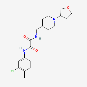 molecular formula C19H26ClN3O3 B2520966 N1-(3-氯-4-甲基苯基)-N2-((1-(四氢呋喃-3-基)哌啶-4-基)甲基)草酰胺 CAS No. 2034607-88-8