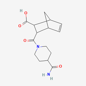 molecular formula C15H20N2O4 B2520967 3-(4-氨基羰基哌啶-1-羰基)双环[2.2.1]庚-5-烯-2-羧酸 CAS No. 1022736-72-6