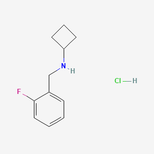 molecular formula C11H15ClFN B2520970 N-[(2-氟苯基)甲基]环丁胺盐酸盐 CAS No. 1384657-90-2