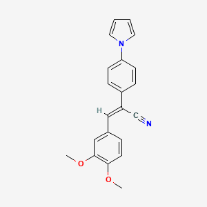 molecular formula C21H18N2O2 B2520972 (2Z)-3-(3,4-dimethoxyphenyl)-2-[4-(1H-pyrrol-1-yl)phenyl]prop-2-enenitrile CAS No. 866020-02-2