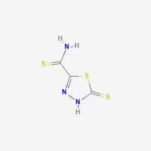 molecular formula C3H3N3S3 B2520985 2-Sulfanylidene-3H-1,3,4-thiadiazole-5-carbothioamide CAS No. 2260937-24-2
