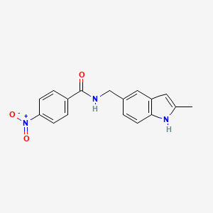N-[(2-methyl-1H-indol-5-yl)methyl]-4-nitrobenzamide