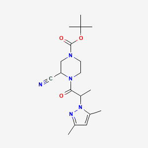 tert-butyl 3-cyano-4-[2-(3,5-dimethyl-1H-pyrazol-1-yl)propanoyl]piperazine-1-carboxylate