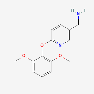 [6-(2,6-Dimethoxyphenoxy)pyridin-3-yl]methanamine