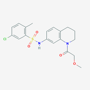 molecular formula C19H21ClN2O4S B2521017 5-chloro-N-(1-(2-methoxyacetyl)-1,2,3,4-tetrahydroquinolin-7-yl)-2-methylbenzenesulfonamide CAS No. 1170532-36-1