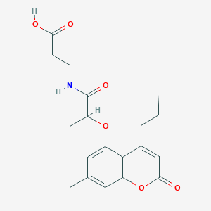 molecular formula C19H23NO6 B2521022 3-(2-((7-methyl-2-oxo-4-propyl-2H-chromen-5-yl)oxy)propanamido)propanoic acid CAS No. 858744-34-0