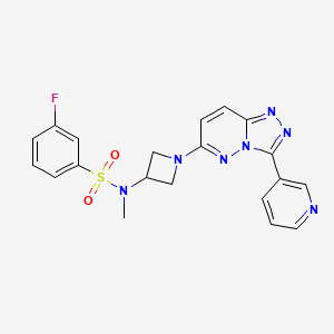 molecular formula C20H18FN7O2S B2521025 3-Fluoro-N-methyl-N-[1-(3-pyridin-3-yl-[1,2,4]triazolo[4,3-b]pyridazin-6-yl)azetidin-3-yl]benzenesulfonamide CAS No. 2380057-99-6