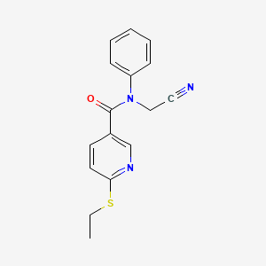 molecular formula C16H15N3OS B2521030 N-(cyanomethyl)-6-(ethylsulfanyl)-N-phenylpyridine-3-carboxamide CAS No. 1444299-67-5