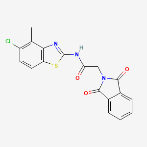 molecular formula C18H12ClN3O3S B2521033 N-(5-chloro-4-methylbenzo[d]thiazol-2-yl)-2-(1,3-dioxoisoindolin-2-yl)acetamide CAS No. 912766-25-7