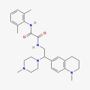 molecular formula C27H37N5O2 B2521067 N1-(2,6-dimethylphenyl)-N2-(2-(1-methyl-1,2,3,4-tetrahydroquinolin-6-yl)-2-(4-methylpiperazin-1-yl)ethyl)oxalamide CAS No. 922091-74-5