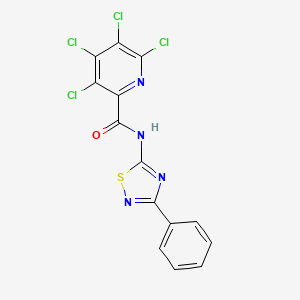 3,4,5,6-tetrachloro-N-(3-phenyl-1,2,4-thiadiazol-5-yl)pyridine-2-carboxamide