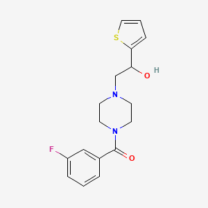molecular formula C17H19FN2O2S B2521070 (3-氟苯基)(4-(2-羟基-2-(噻吩-2-基)乙基)哌嗪-1-基)甲苯酮 CAS No. 1396880-39-9