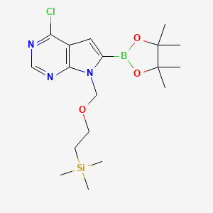 4-chloro-6-(4,4,5,5-tetramethyl-1,3,2-dioxaborolan-2-yl)-7-((2-(trimethylsilyl)ethoxy)methyl)-7H-pyrrolo[2,3-d]pyrimidine