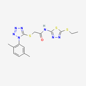 2-[1-(2,5-dimethylphenyl)tetrazol-5-yl]sulfanyl-N-(5-ethylsulfanyl-1,3,4-thiadiazol-2-yl)acetamide