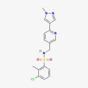 3-chloro-2-methyl-N-((6-(1-methyl-1H-pyrazol-4-yl)pyridin-3-yl)methyl)benzenesulfonamide