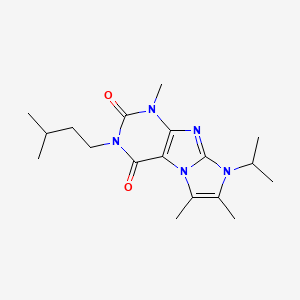 molecular formula C18H27N5O2 B2521104 4,7,8-Trimethyl-2-(3-methylbutyl)-6-propan-2-ylpurino[7,8-a]imidazole-1,3-dione CAS No. 899727-38-9