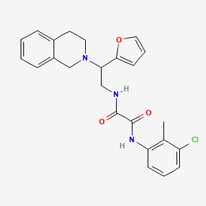 molecular formula C24H24ClN3O3 B2521107 N1-(3-氯-2-甲基苯基)-N2-(2-(3,4-二氢异喹啉-2(1H)-基)-2-(呋喃-2-基)乙基)草酰胺 CAS No. 898433-35-7