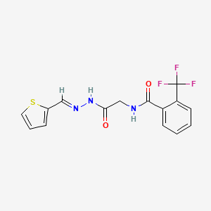 (E)-N-(2-oxo-2-(2-(thiophen-2-ylmethylene)hydrazinyl)ethyl)-2-(trifluoromethyl)benzamide