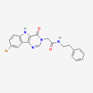 2-(8-bromo-4-oxo-4,5-dihydro-3H-pyrimido[5,4-b]indol-3-yl)-N-phenethylacetamide