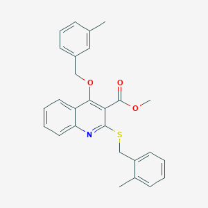 Methyl 4-((3-methylbenzyl)oxy)-2-((2-methylbenzyl)thio)quinoline-3-carboxylate
