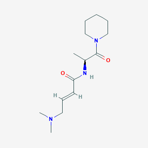 (E)-4-(Dimethylamino)-N-[(2S)-1-oxo-1-piperidin-1-ylpropan-2-yl]but-2-enamide