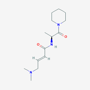 molecular formula C14H25N3O2 B2521120 (E)-4-(Dimethylamino)-N-[(2S)-1-oxo-1-piperidin-1-ylpropan-2-yl]but-2-enamide CAS No. 2411178-42-0