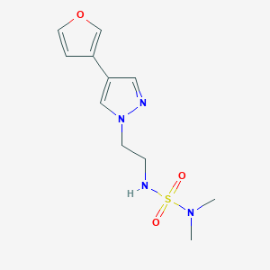 molecular formula C11H16N4O3S B2521124 1-[2-(Dimethylsulfamoylamino)ethyl]-4-(furan-3-yl)pyrazole CAS No. 2034553-50-7