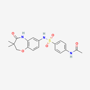 molecular formula C19H21N3O5S B2521130 N-(4-(N-(3,3-二甲基-4-氧代-2,3,4,5-四氢苯并[b][1,4]恶二嗪-7-基)磺酰胺)苯基)乙酰胺 CAS No. 922133-29-7