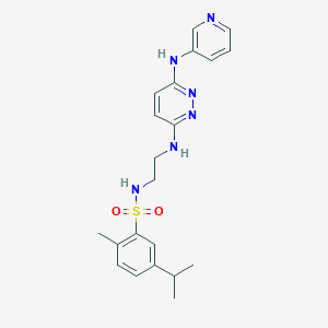 5-isopropyl-2-methyl-N-(2-((6-(pyridin-3-ylamino)pyridazin-3-yl)amino)ethyl)benzenesulfonamide