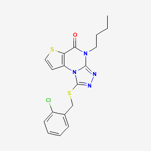 4-butyl-1-((2-chlorobenzyl)thio)thieno[2,3-e][1,2,4]triazolo[4,3-a]pyrimidin-5(4H)-one