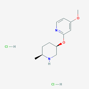 molecular formula C12H20Cl2N2O2 B2521138 4-Methoxy-2-(((3R,6S)-6-methylpiperidin-3-yl)oxy)pyridine dihydrochloride CAS No. 2459946-54-2