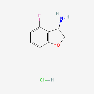 molecular formula C8H9ClFNO B2521146 (S)-4-Fluoro-2,3-dihydrobenzofuran-3-amine hydrochloride CAS No. 2177263-58-8