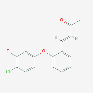 molecular formula C16H12ClFO2 B2521147 4-[2-(4-Chloro-3-fluorophénoxy)phényl]-3-butén-2-one CAS No. 451485-73-7