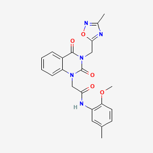 molecular formula C22H21N5O5 B2521149 N-(2-甲氧基-5-甲基苯基)-2-(3-((3-甲基-1,2,4-恶二唑-5-基)甲基)-2,4-二氧代-3,4-二氢喹唑啉-1(2H)-基)乙酰胺 CAS No. 941887-32-7