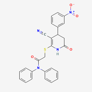 2-{[3-cyano-4-(3-nitrophenyl)-6-oxo-1,4,5,6-tetrahydropyridin-2-yl]sulfanyl}-N,N-diphenylacetamide