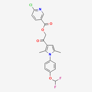 [2-[1-[4-(Difluoromethoxy)phenyl]-2,5-dimethylpyrrol-3-yl]-2-oxoethyl] 6-chloropyridine-3-carboxylate