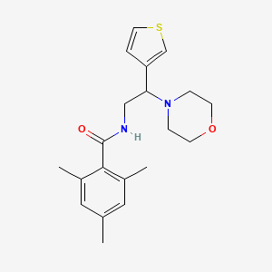 molecular formula C20H26N2O2S B2521163 2,4,6-trimethyl-N-(2-morpholino-2-(thiophen-3-yl)ethyl)benzamide CAS No. 946199-64-0