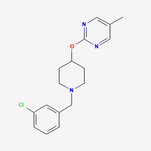 molecular formula C17H20ClN3O B2521165 2-[1-[(3-Chlorophenyl)methyl]piperidin-4-yl]oxy-5-methylpyrimidine CAS No. 2380059-43-6