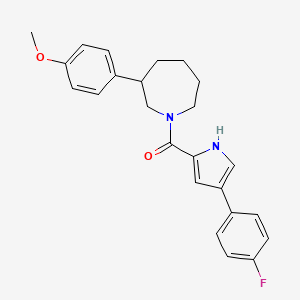 molecular formula C24H25FN2O2 B2521166 (4-(4-fluorophenyl)-1H-pyrrol-2-yl)(3-(4-methoxyphenyl)azepan-1-yl)methanone CAS No. 1788914-19-1