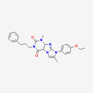 molecular formula C26H27N5O3 B2521168 8-(4-ethoxyphenyl)-1,7-dimethyl-3-(3-phenylpropyl)-1H,2H,3H,4H,8H-imidazo[1,2-g]purine-2,4-dione CAS No. 903338-34-1