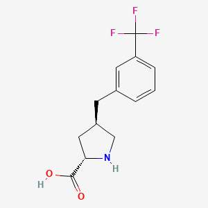 molecular formula C13H14F3NO2 B2521170 (2S,4R)-4-(3-(Trifluoromethyl)benzyl)pyrrolidine-2-carboxylic acid CAS No. 1049981-63-6