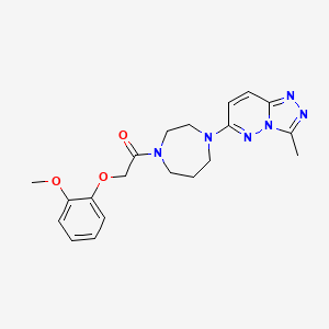molecular formula C20H24N6O3 B2521173 2-(2-Methoxyphenoxy)-1-[4-(3-methyl-[1,2,4]triazolo[4,3-b]pyridazin-6-yl)-1,4-diazepan-1-yl]ethanone CAS No. 2310121-76-5