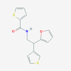 molecular formula C15H13NO2S2 B2521174 N-[2-(呋喃-2-基)-2-(噻吩-3-基)乙基]噻吩-2-甲酰胺 CAS No. 2097858-65-4