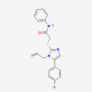 molecular formula C20H18BrN3OS B2521175 2-((1-烯丙基-5-(4-溴苯基)-1H-咪唑-2-基)硫代)-N-苯基乙酰胺 CAS No. 1207010-03-4