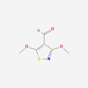 molecular formula C6H7NO3S B2521184 3,5-Dimethoxy-1,2-thiazole-4-carbaldehyde CAS No. 2137720-76-2