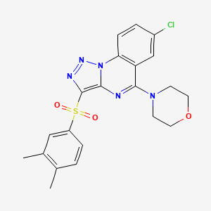 4-(7-Chloro-3-((3,4-dimethylphenyl)sulfonyl)-[1,2,3]triazolo[1,5-a]quinazolin-5-yl)morpholine