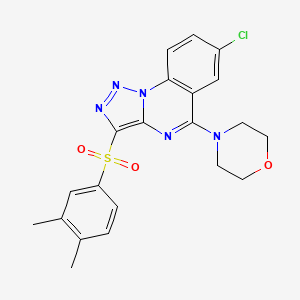 molecular formula C21H20ClN5O3S B2521186 4-(7-クロロ-3-((3,4-ジメチルフェニル)スルホニル)-[1,2,3]トリアゾロ[1,5-a]キナゾリン-5-イル)モルフォリン CAS No. 904583-09-1