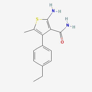 molecular formula C14H16N2OS B2521189 2-氨基-4-(4-乙基苯基)-5-甲硫代苯并噻吩-3-甲酰胺 CAS No. 438197-57-0