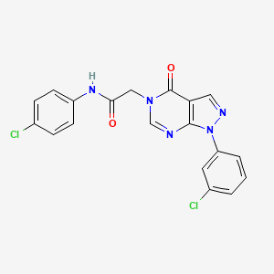 molecular formula C19H13Cl2N5O2 B2521198 N-(4-Chlorphenyl)-2-(1-(3-Chlorphenyl)-4-oxo-1H-pyrazolo[3,4-d]pyrimidin-5(4H)-yl)acetamid CAS No. 895019-89-3